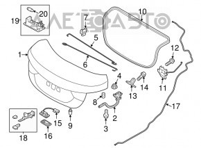 Trunk lid Hyundai Elantra UD 11-15 under spoiler