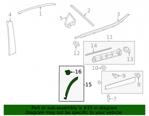Rear right fender arch trim for Lexus RX 23-26 Japan built, on the door