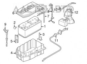 Positive battery terminal Porsche Cayenne 11-17 fastening break