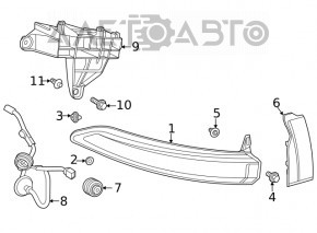 Toyota Venza 21-24 Left Outer Fender Light with Wiring