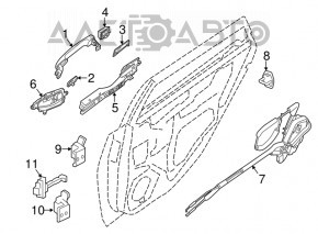 Door limiter rear left Nissan Sentra 13-19