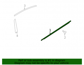 Door-glass molding, central rear right, Kia Optima 11-16 matte