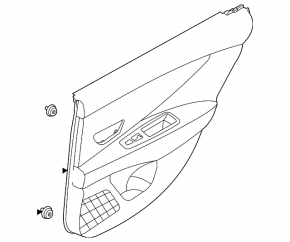 Door trim card rear right Hyundai Elantra 21-23 N Line, black leather, red stitching