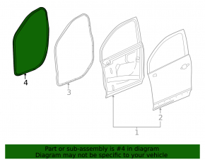Door seal front left GMC Terrain 18-