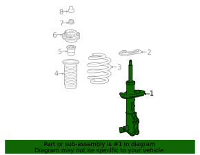 Shock absorber front left Chevrolet Equinox 18 LYX FWD type 1