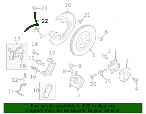 Rear right brake hose for Porsche Macan 15-26