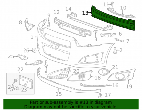Front bumper reinforcement for Chevrolet Sonic 12-20