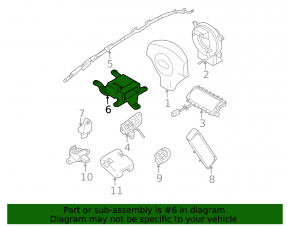 SRS airbag module airbag computer Subaru Impreza WRX GH 08-10 2.5T