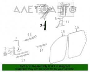 Front pillar trim middle left Mercedes W167 GLE 350 450 20-23 black