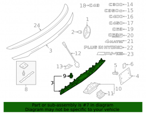 Trunk lid number plate illumination strip Mercedes C-class W205 300/400/63 15