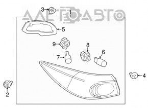 Right outer fender light for Mazda 3 14-18 BM halogen