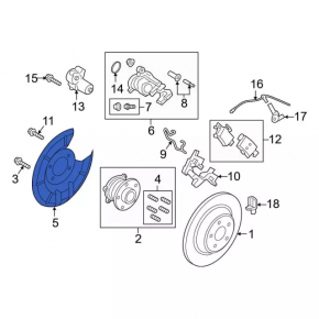 Brake Disc Cover Rear Left Lincoln MKC 15-19