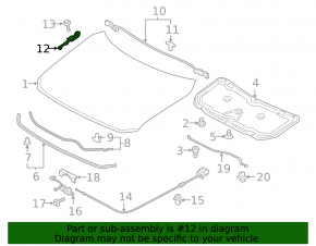 Right hood hinge Mazda CX-5 17-24