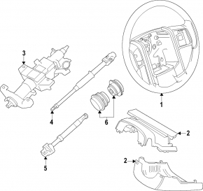 Naked steering wheel Ford Explorer 20 - black