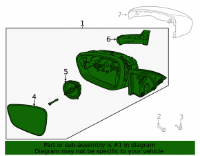 Left side mirror assembly Ford Escape MK4 20-22 11 pins, BSM, heated