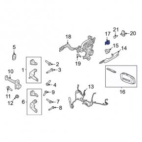 Ford Escape MK4 20 Front Right Outer Door Handle Plug - Structure