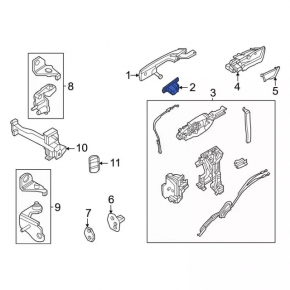 Ford Escape MK4 20 Front Right Outer Door Handle Plug - Structure