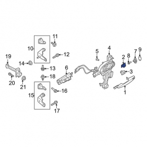 Ford Escape MK4 20 Front Right Outer Door Handle Plug - Structure