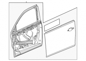 Door bare front left Chevrolet Malibu 13-15 under molding