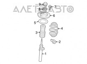Shock absorber front right BMW X3 F25 11-17 rusty