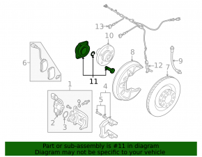 Rear left hub Audi A6 04-11 FWD