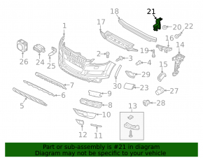 Front bumper reinforcement fang left Audi Q7 4L 10-15 rust