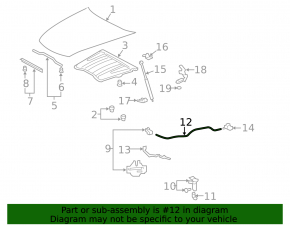 Lexus LS460 LS600h 07-17 Hood Release Cable