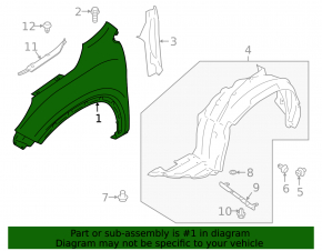 Front right fender Subaru Ascent 19-26
