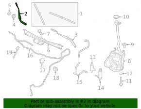 Wiper arm right Mini Cooper Countryman R60 10-16