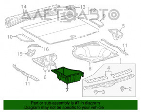 Trunk tray rear left Lexus RX450h 16-22