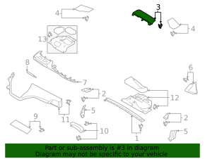 Upper central front panel trim for Subaru Outback 20-25 speaker, black