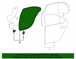 Rear right door seal for Lexus LS460 LS600h 07-17