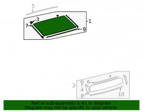 Rear window of the trunk door, main glass, Toyota Prius 30 12-15