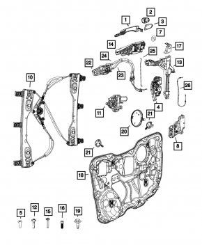 Window lifter with motor front left Jeep Cherokee KL 14-