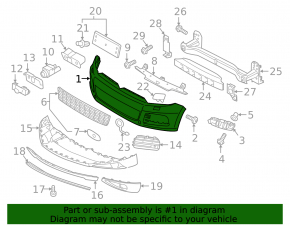 Front bumper bare VW Touareg 11-14
