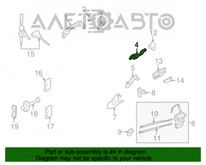 Hyundai Azera 12-17 front right door handle mechanism keyless
