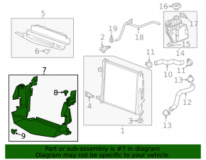 Lower radiator deflector Cadillac ATS 15-18 2.0T