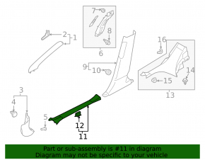Front right door sill plate for Subaru Forester 2025-2026
