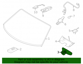 Interior mirror for Porsche Cayenne 19-23, black, empty