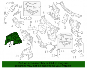 Right engine arch protection Mercedes C-class W205 15-21