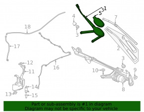 Right windshield wiper arm for Mercedes X247 GLB 20-26