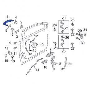 Ford C-Max MK2 13-18 Keyless Outer Front Left Door Handle
