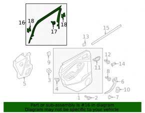 Door frame rear right inner Ford Escape MK3 13-19 black