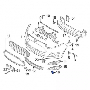 PTF ring chrome left Ford Fiesta 14-19 rest
