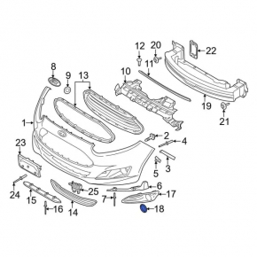 PTF ring chrome left Ford Fiesta 14-19 rest