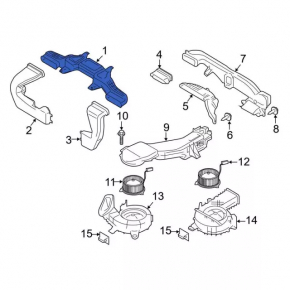 Battery Cooling Duct Front Central Ford Fusion mk5 13-20 Plug-in