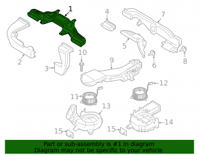 Battery Cooling Duct Front Central Ford Fusion mk5 13-20 Plug-in