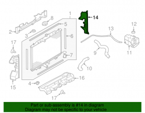 Right radiator deflector Nissan Rogue 17- type2