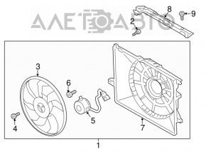 Radiator shroud diffuser assembly for Hyundai Santa FE Sport 13-18 2.0T