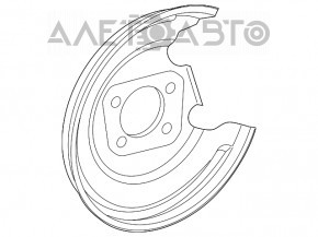 Rear right brake disc cover Toyota Prius 50 16-22